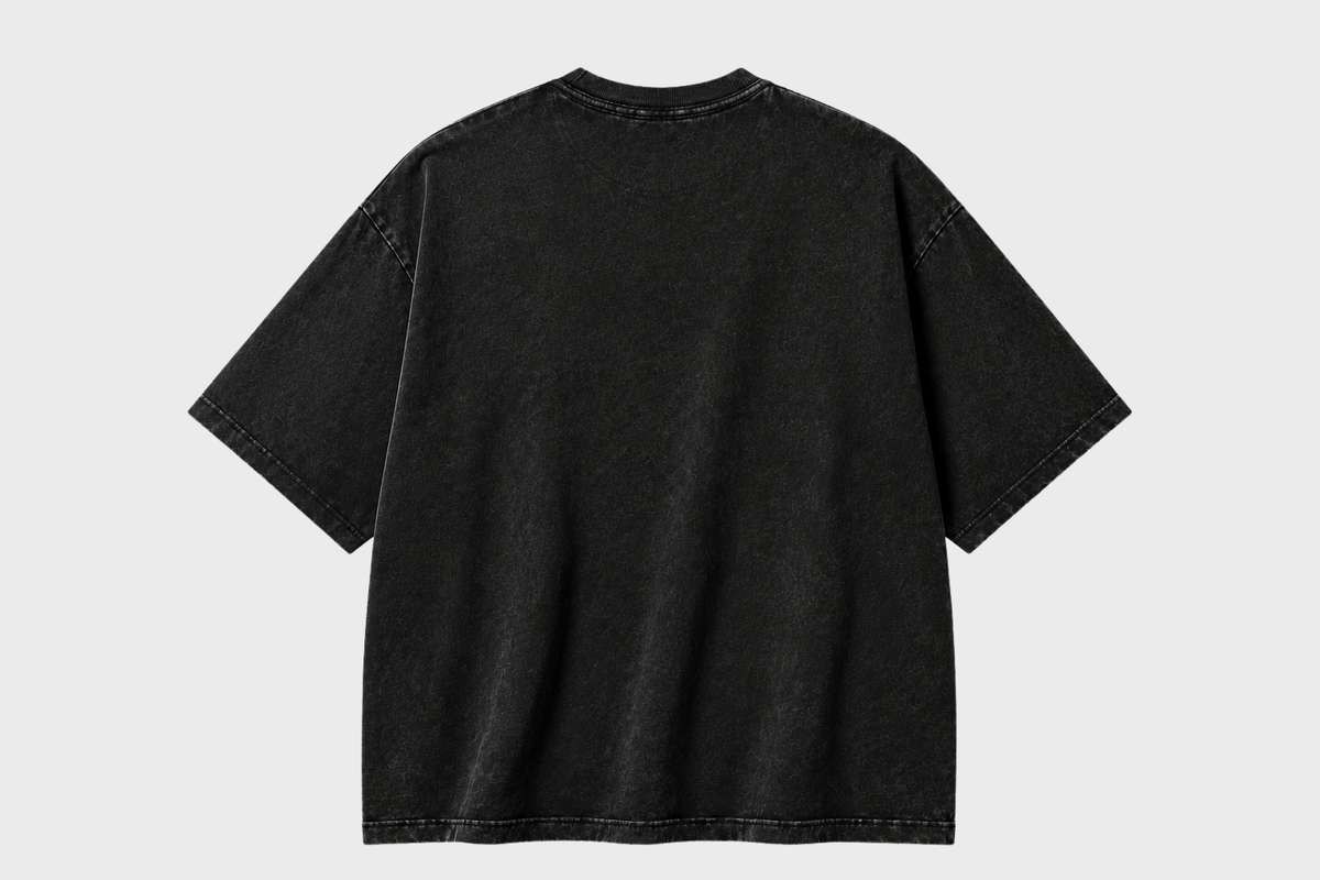 Mirage Tonal Embroidered Tee — Washed Black