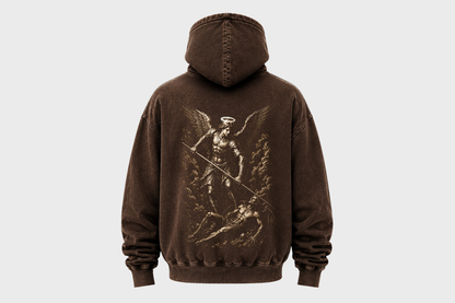 Archangel Michael Hoodie – Vintage Wash Oversized Streetwear