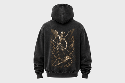 Archangel Michael Hoodie – Vintage Wash Oversized Streetwear
