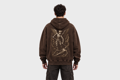 Archangel Michael Hoodie – Vintage Wash Oversized Streetwear