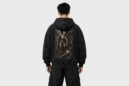 Archangel Michael Hoodie – Vintage Wash Oversized Streetwear
