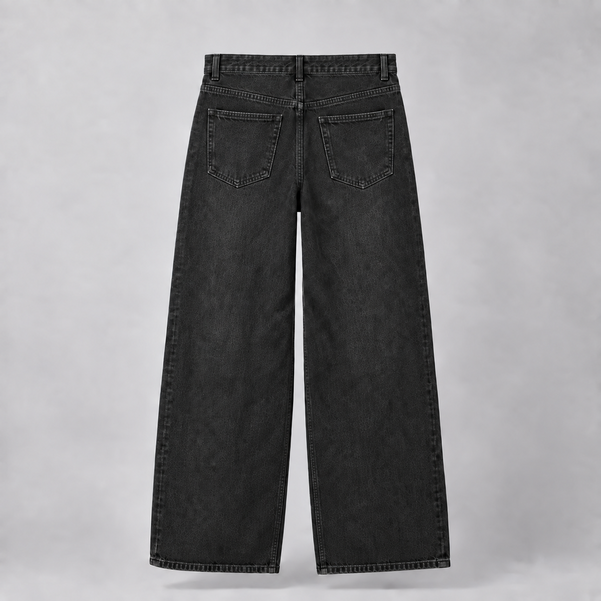 Mirage Wide-Leg Washed Denim Pants — Vintage Black